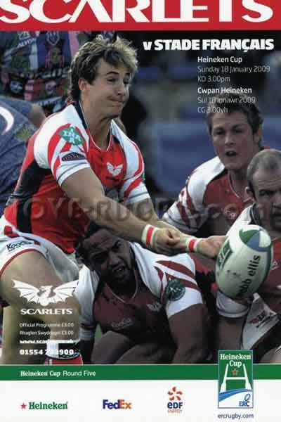 2009 Llanelli v Stade Francais  Rugby Programme